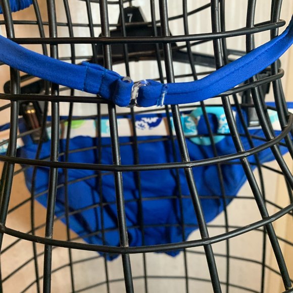 WOMENS - sz 5/6 MALIBU DREAM GIRLS JUNIOR string bikini blue, white belted - Picture 6 of 11